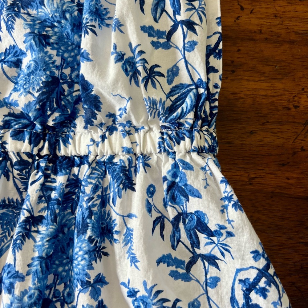 Janie and Jack Floral Blue and White Dress Sz 7 - Picture 5 of 10